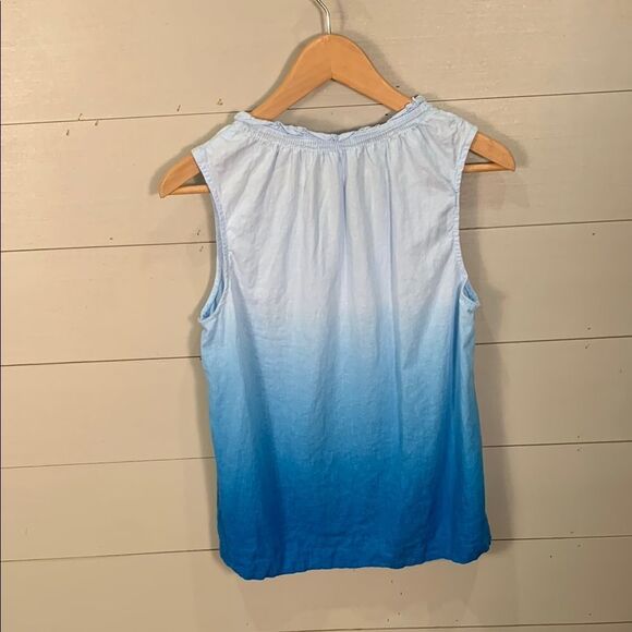 Time and Tru Blue Ombre Sleeveless Top linen blend size small summer - Picture 6 of 7